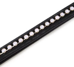 Caldene Pink Gem Browband - Black Full Size