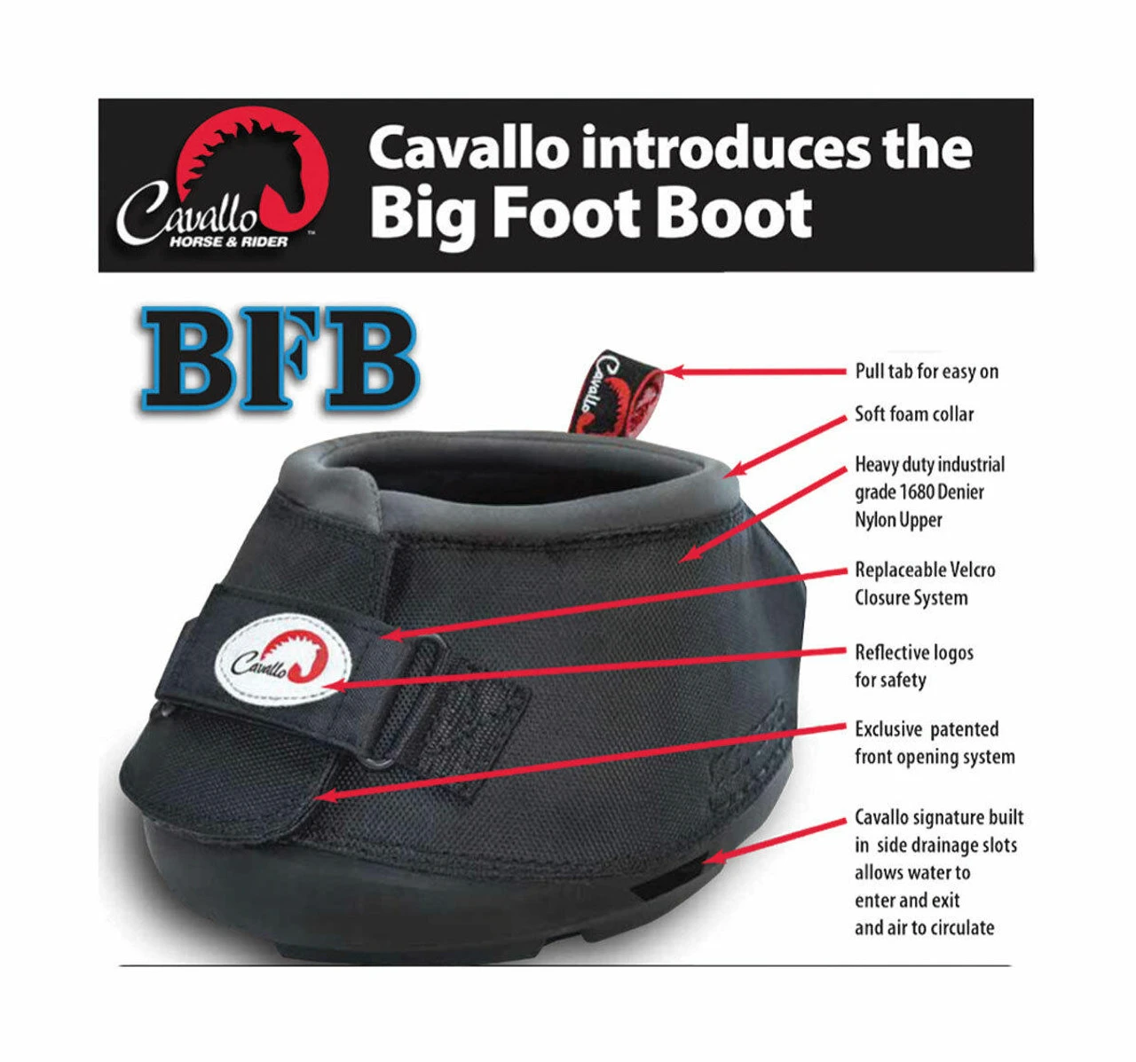 Cavallo Big Foot Hoof Boots - Black 5 Cavallo Big Foot Hoof Boots - Black - Image 3