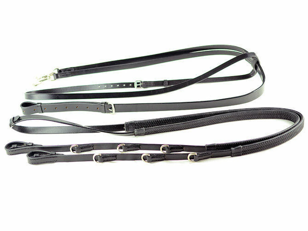 Ascot Market Harborough With Rubber Reins - Black 3 Ascot Market Harborough With Rubber Reins - Black