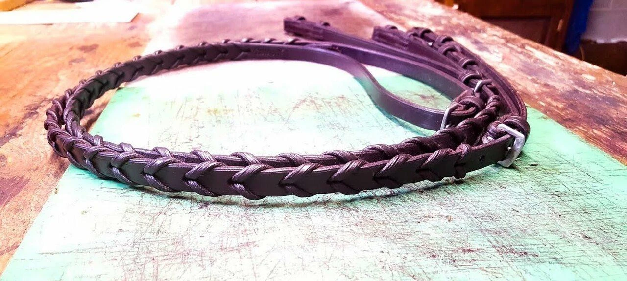 Hand Made English Leather Laced Split Reins 4 Hand Made English Leather Laced Split Reins - Image 2