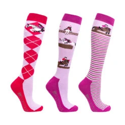 Hy Cross Country Long Ladies Socks - Pack Of 3