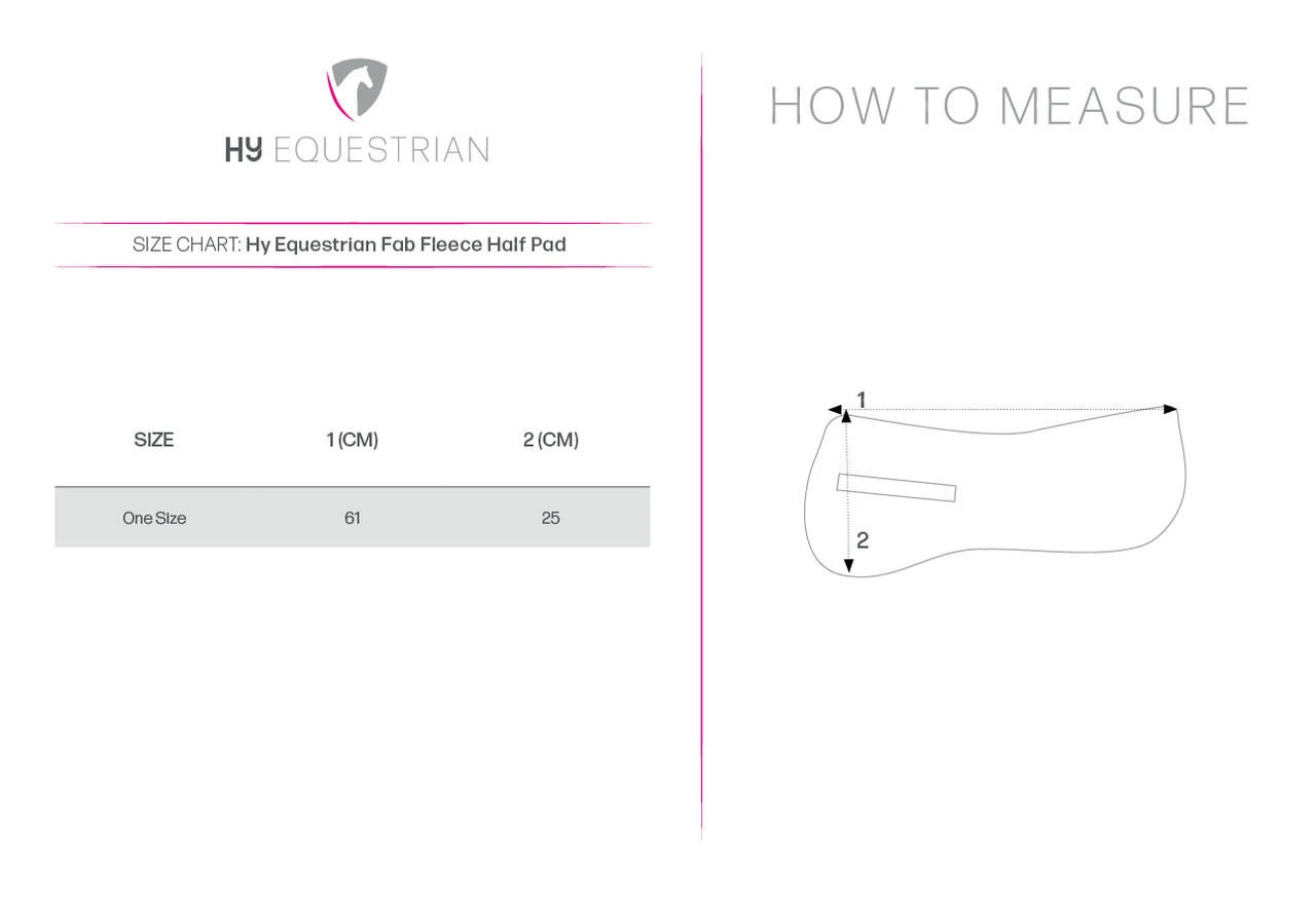 Hy Equestrian Fab Fleece Half Pad - All Colours 6 Hy Equestrian Fab Fleece Half Pad - All Colours - Image 4