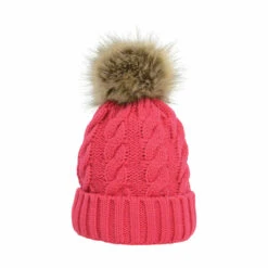HyFASHION Melrose Cable Knit Bobble Hat - All Colours -The Horse Care Shop hy hyfashion melrose cable knit bobble hat all colours 44673.1631409880