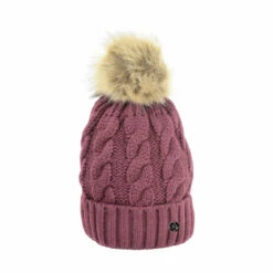 HyFASHION Melrose Cable Knit Bobble Hat - All Colours -The Horse Care Shop hy hyfashion melrose cable knit bobble hat all colours 64671.1631408560