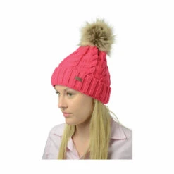 HyFASHION Melrose Cable Knit Bobble Hat - All Colours -The Horse Care Shop hy hyfashion melrose cable knit bobble hat all colours 65206.1631410110