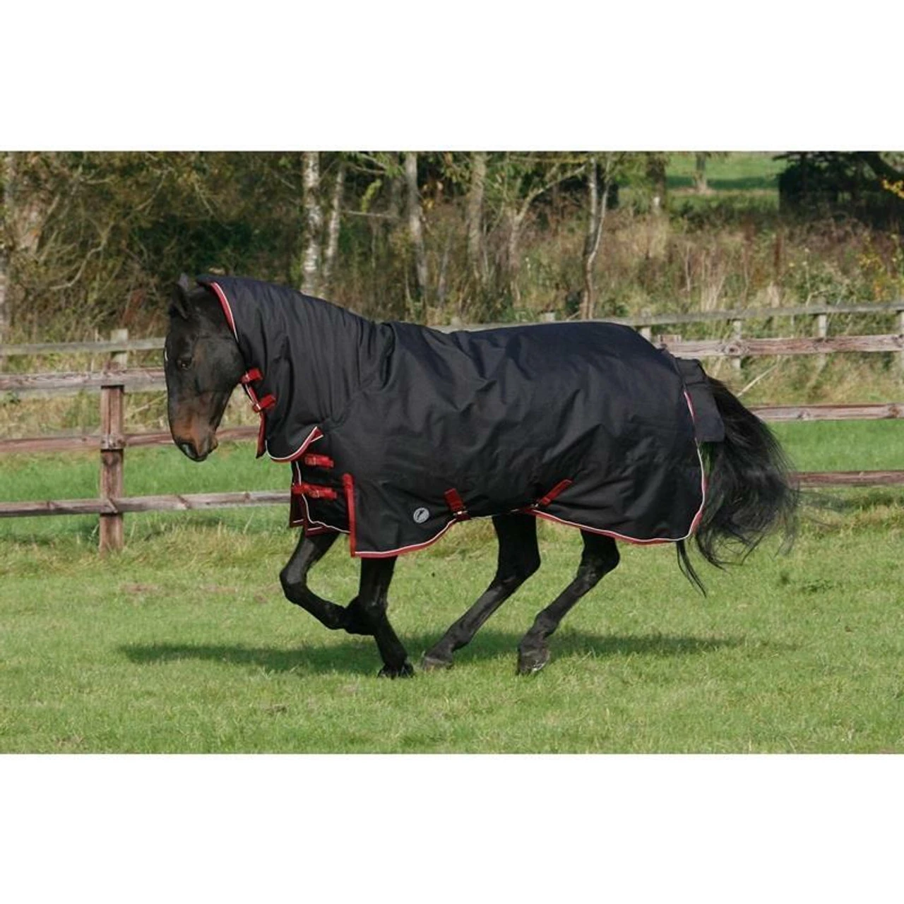 JHL Heavyweight Combo Turnout Rugs - Black/Red 5'6 3 JHL Heavyweight Combo Turnout Rugs - Black/Red 5'6