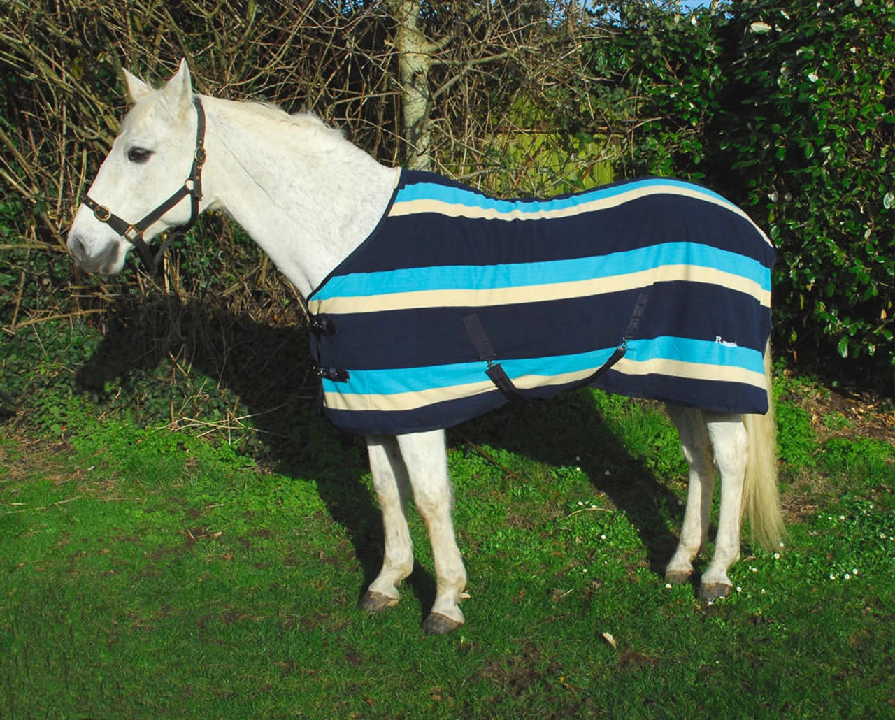 Rhinegold Elite Fleece Rug - Turquoise Stripe 3 Rhinegold Elite Fleece Rug - Turquoise Stripe
