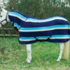 Rhinegold Elite Full Neck Fleece Rug - Turquoise Stripe -The Horse Care Shop rhinegold rhinegold elite full neck fleece rug turquoise stripe 63965.1631695480