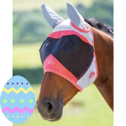 Shires Air Motion Fly Masks With Ears - Coral Or Aqua -The Horse Care Shop shires air motion fly masks with ears coral or aqua 04727.1649660921