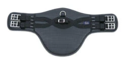 Shires Anti Chafe Short Stud Girth With Elastic Ends - Black & Brown