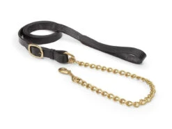 Shires Leather Lead Reins With Single Brass Chain